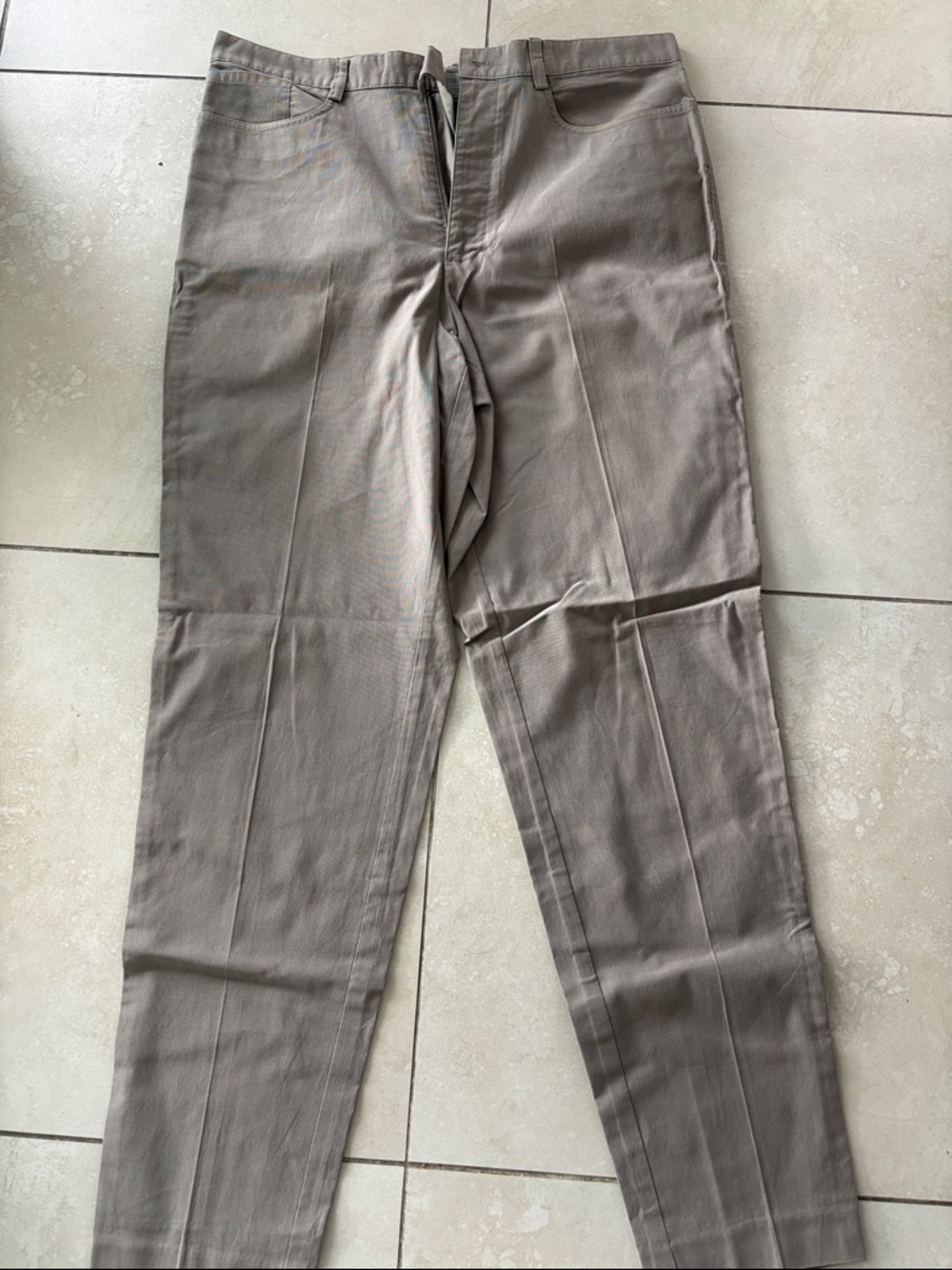 Zegna Men's Chino Pants in Taupe